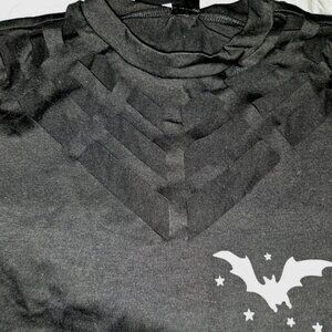 Webbed Neckline Caged Dress with Silver Bats & Stars. Small: NWT